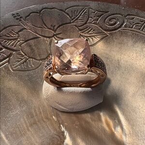 Elegant 14kt Rose Gold Ring with 2.95 CT Morganite.  Size 5.25